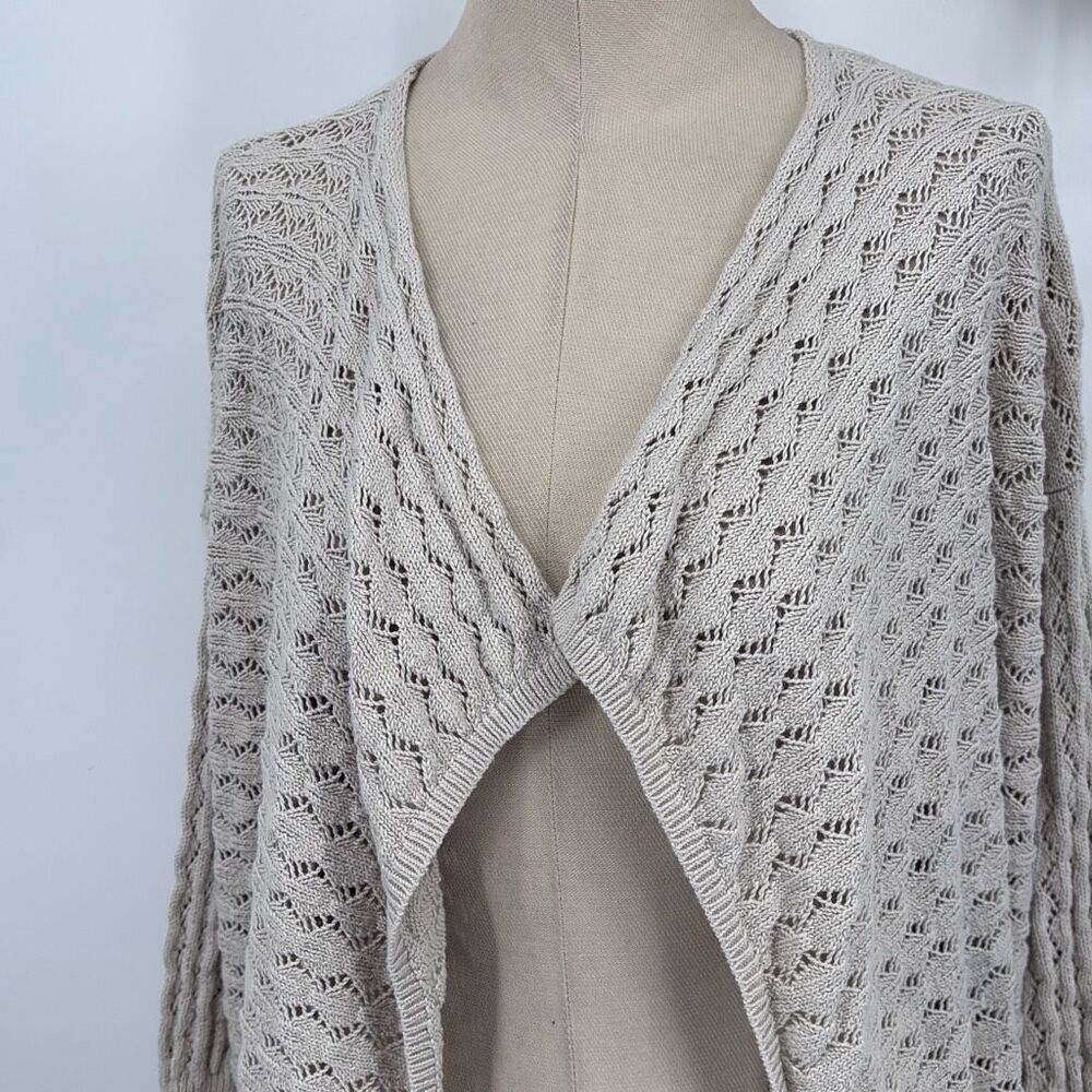 J.Jill Pointelle Open Front Drape Front Cardigan … - image 6